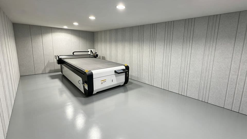 PET Acoustic CNC Machine in the Mute Line factory, Jebel Ali