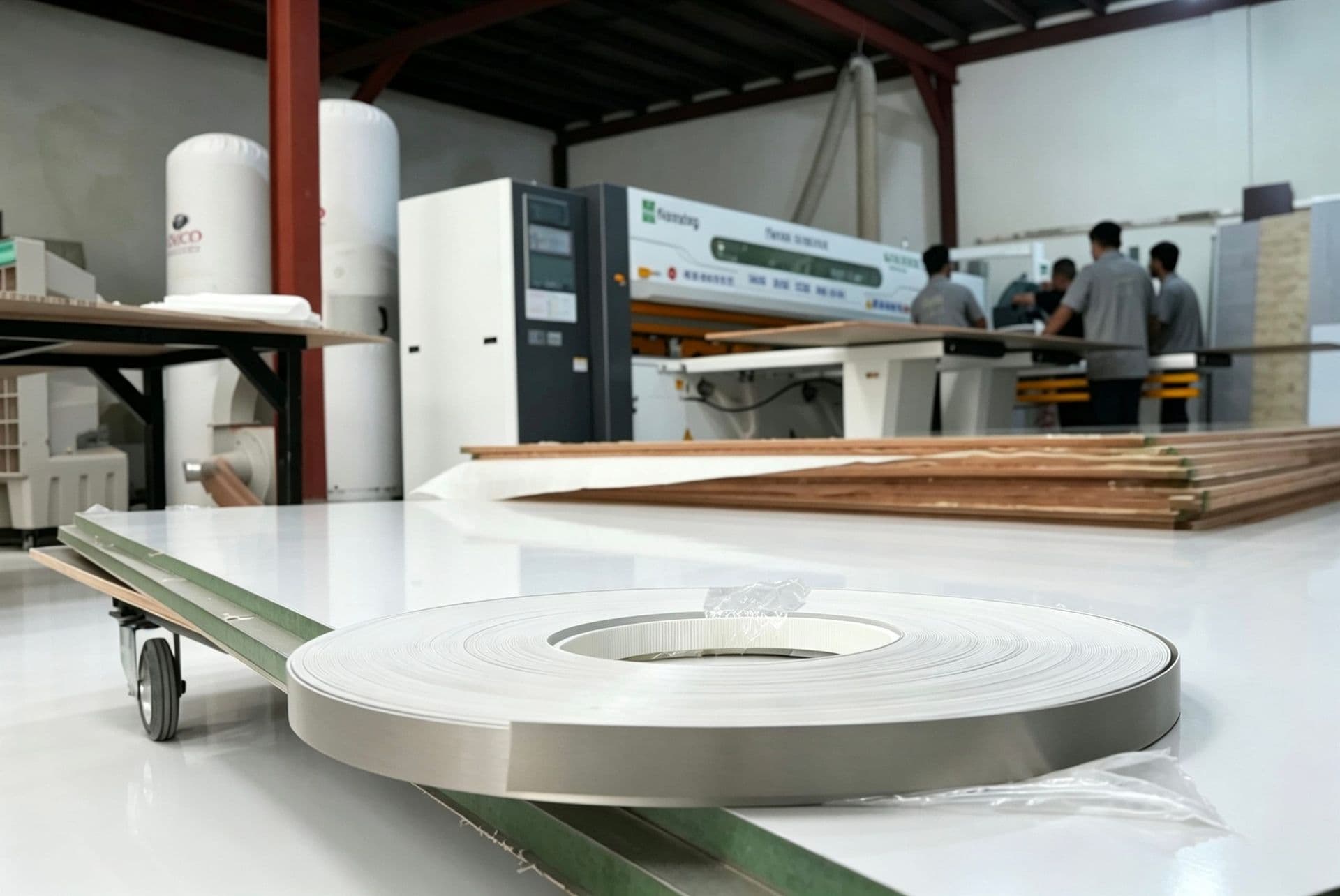 Edge banding tape ready for the edge bander